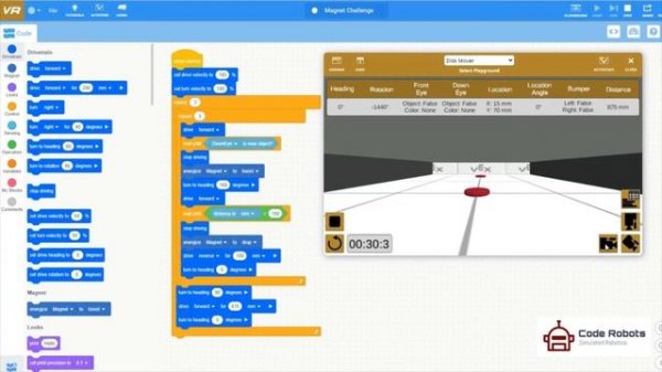 VexCode VR Disk Mover Challenge