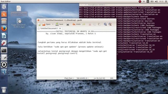 Lisan, I ketut, Septialdo cara install postgreSQL pada Ubuntu 14.04 смотреть онлайн