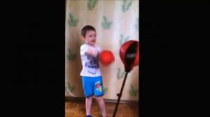 Детская боксерская груша напольная с перчатками