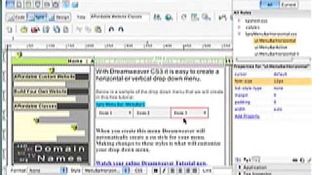 Dreamweaver Drop Down Menu смотреть онлайн