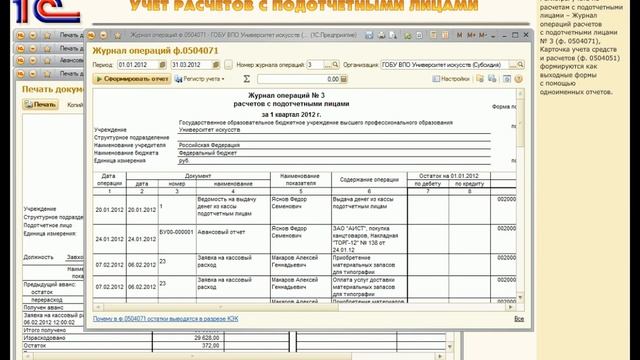 Учет расчетов с подотчетными лицами смотреть онлайн