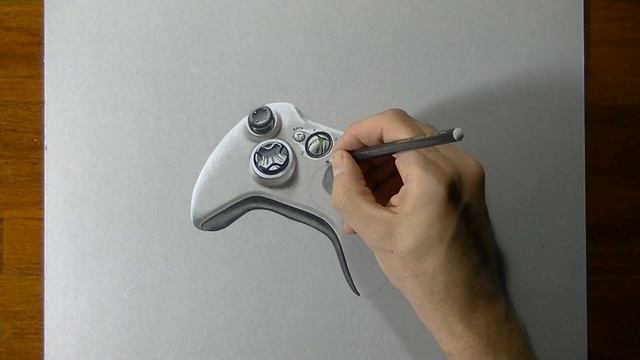 Drawing Time Lapse: Xbox 360 Controller - hyperrealistic art смотреть онлайн