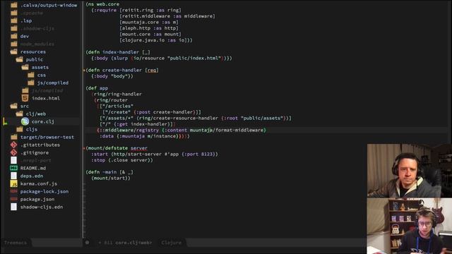 Wire up ClojureScript SPA to Clojure backend смотреть онлайн