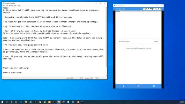 Load XAMPP localhost in Android Device Tutorial смотреть онлайн