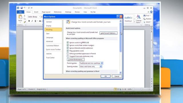 How to turn on the automatic spell check in Microsoft® Word 2010: смотреть онлайн