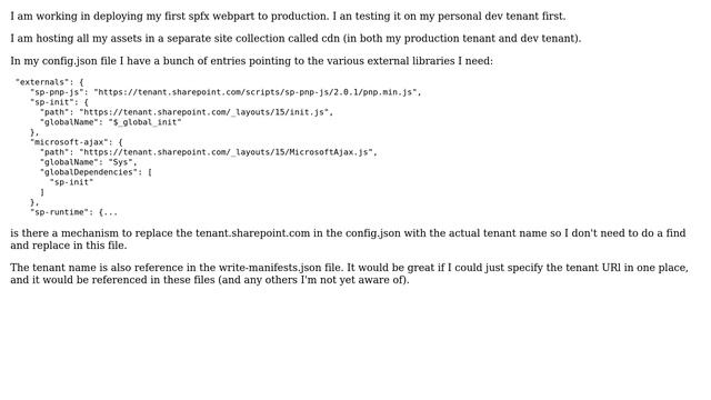 Sharepoint: reference tenant site in config.json смотреть онлайн