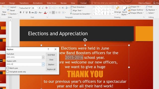 PowerPoint: Using Find & Replace