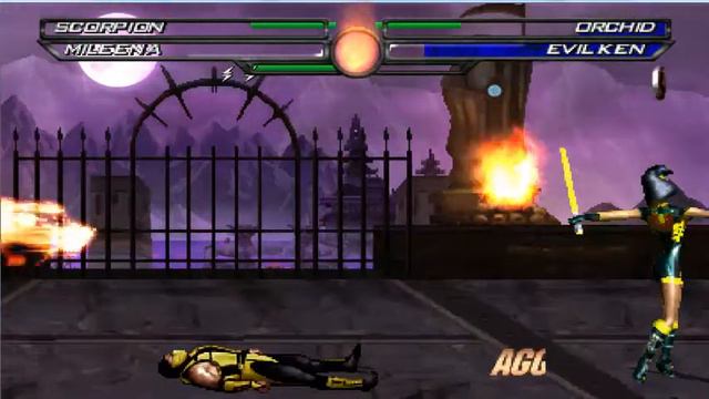 evil Ken & Orchid vs Scorpion & Mileena - Mortal kombat project - MUGEN - Test смотреть онлайн
