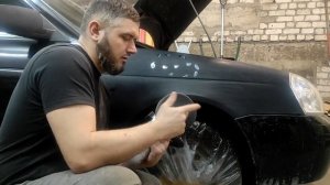 Полировка детали после покраски! Убираю шагрень и пыль наждачкой!