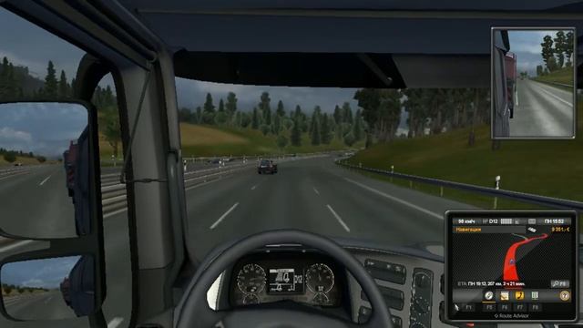 Eurotrucks2.Грузовик Majestic(Mercedes-Benz) в дороге. смотреть онлайн