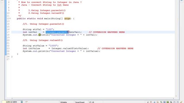 HOW TO CONVERT STRING TO INTEGER IN JAVA DEMO смотреть онлайн