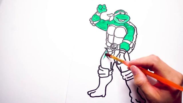Как нарисовать ЧЕРЕПАШКУ НИНДЗЯ. How to draw ninja turtles. Рисунок ЧЕРЕПАШКА НИНДЗЯ поэтапно. смотреть онлайн