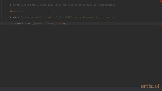 Python 3 - Receta 27: Buscar y Reemplazar Texto sin Considerar Mayúsculas y Minúsculas смотреть онлайн