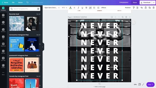 Design with TEXT OUTLINES in Canva смотреть онлайн