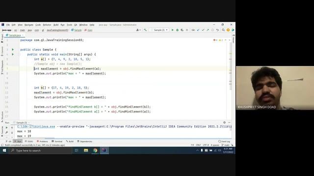Java Training Session 03 | Array Data Structure | Find Max Min Element | Method overloading смотреть онлайн