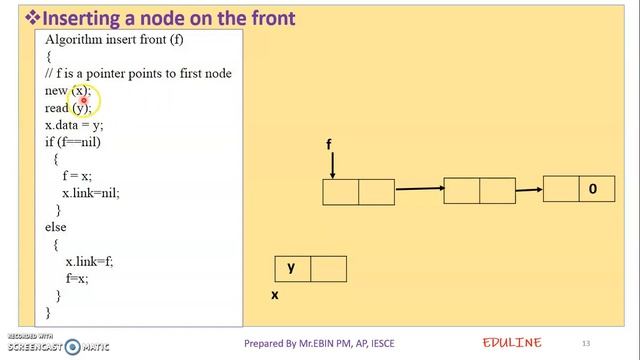DS - MODULE 3 - TOPIC 3 - ALGORITHM TO INSERT A NODE ON THE FRONT смотреть онлайн