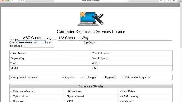 How to Make a Computer Repair Invoice | Excel | Word | PDF смотреть онлайн