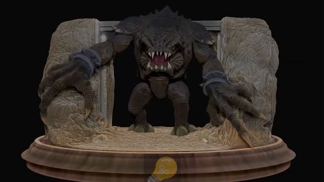Star Wars Rancor entering Java's Palace prisoner execution pit DIORAMA. Made for 3D printing. смотреть онлайн