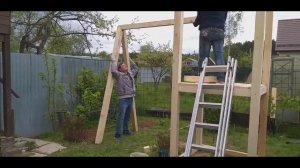 Процесс создания детской игровой площадки /Строительство детской горки/ Детский комплекс