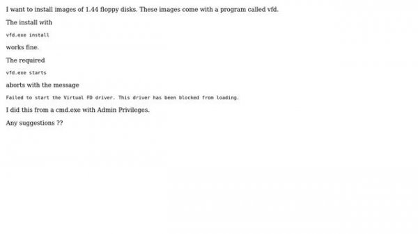 How to use virtual floppy drive on windows 10 64 bit?