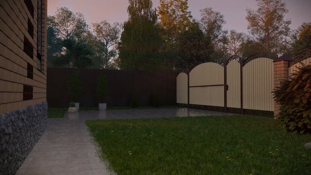 Проект экстерьера загородного дома (коттеджа) с участком смотреть онлайн