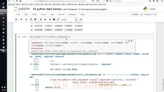 Data Frames in Python Part 02 in Telugu | Data Frames for beginners | VLR Training Class - 35 смотреть онлайн