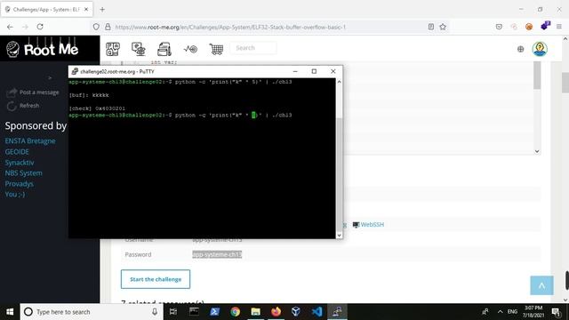Root Me ctf: ELF x86 - Stack buffer overflow basic 1 solution смотреть онлайн