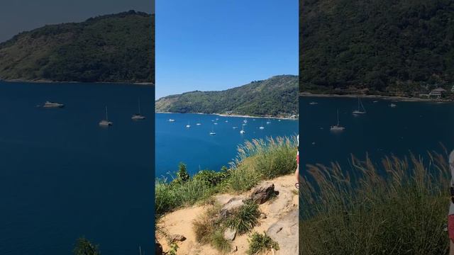 Пхукет, вид на мыс Промтеп со смотровой на Rawai. Остров, каяки, яхты и кристально-чистое море смотреть онлайн
