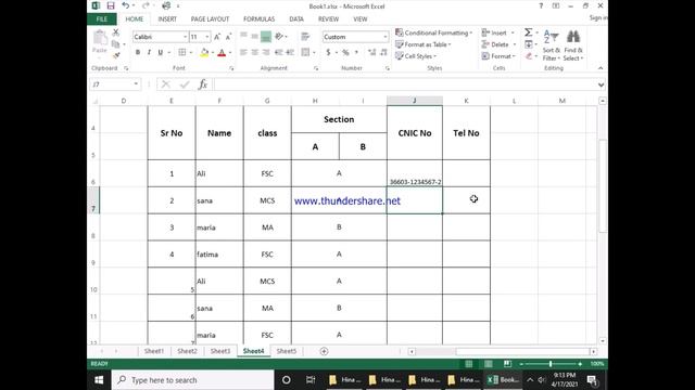 MS Excel- How to add dash in CNIC and Mobile no automatically смотреть онлайн