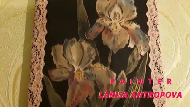 Авторская картина "Ирисы" на ткани / Author's painting "Irises" on fabric смотреть онлайн