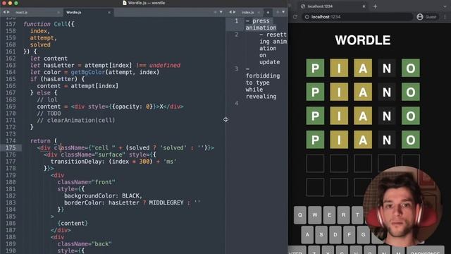 let's write a Wordle clone (part 3: adding react) смотреть онлайн