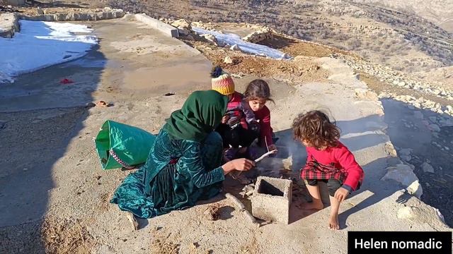 The Homeless Nomadic Woman Is Stuck In The Snow
