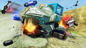 ОГРОМНЫЙ ТАНК ПРОТИВ МЕНТОВ! БЕЗУМНАЯ ПОЛИЦЕЙСКАЯ ПОГОНЯ С ОГРОМНОЙ ГОРЫ! БЕЗУМИЕ В BeamNG.drive