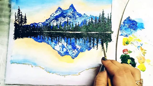 Sunrise acrylic painting | acrylic painting tutorial | step -by-step смотреть онлайн