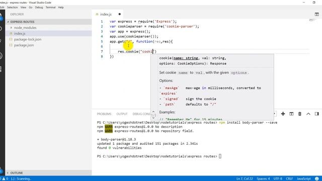 cookies in expressJS | cookie parser in node js | Hindi смотреть онлайн
