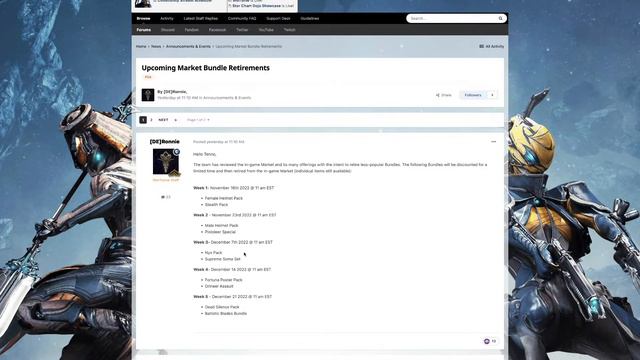 Warframe - Upcoming Market Bundle Retirements смотреть онлайн