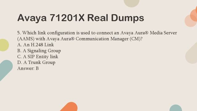 Avaya Aura Core Components Implement 71201X Real Dumps смотреть онлайн