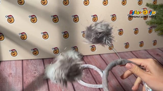 Ободок пушистый Снежок 23см смотреть онлайн