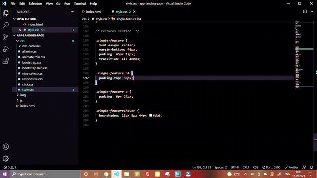 App Landing Page Template Design Using Html Css Bootstrap Responsive From Scratch | (Part 2)