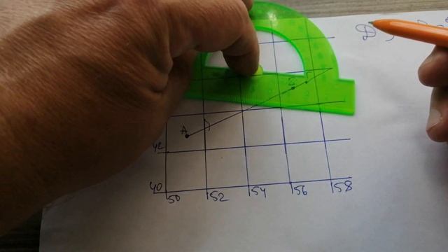 Измерение и нанесение дирекционных углов на карте