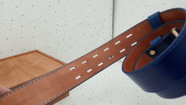 Синий ремень моего производства.