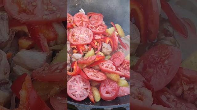 Тушёная картошка в казане