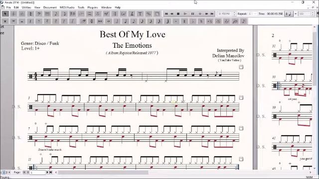 Drum Score World (Sample) - The Emotions - Best Of My Love смотреть онлайн