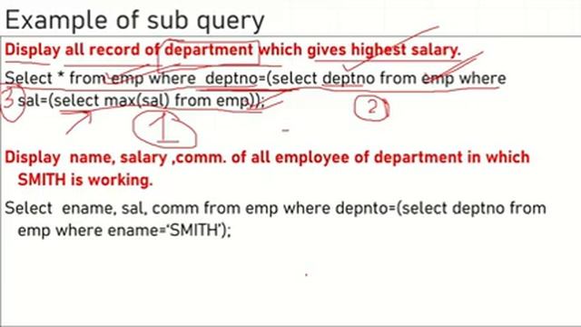 Sub Query Oracle SQL смотреть онлайн