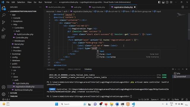 Laravel Tutorial 7 - Login, Registration and Logout with PHP Laravel 10(हिन्दी) смотреть онлайн