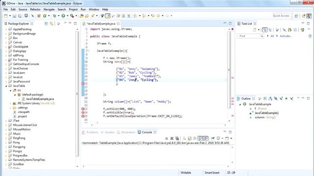 Create A Table in Java / JTable (not table from wood!) смотреть онлайн