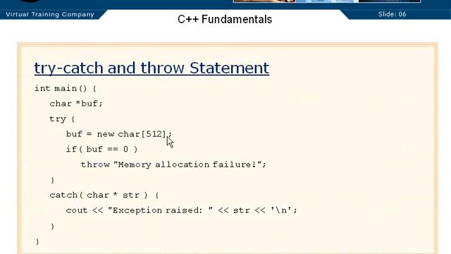05 C++ Enums 28 try catch & throw Statements смотреть онлайн