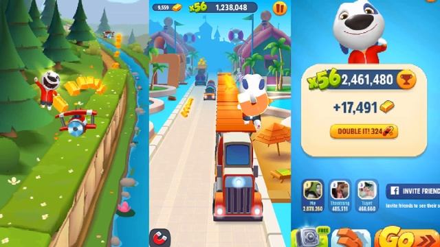 Talking Tom Gold Run | 2X Fast | Super 2 Milllion Highscore | Game Kids смотреть онлайн