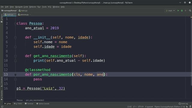 Métodos de Classes - Python Orientado a Objetos - Aula 36 смотреть онлайн