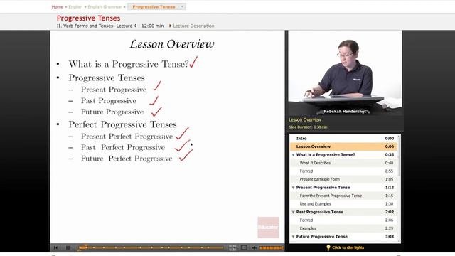 "Progressive Tenses" | English Grammar with Educator.com смотреть онлайн